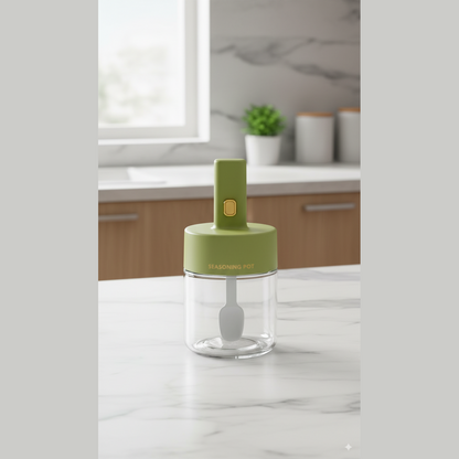 Premium Glass Pickle & Seasoning Jar with Lid + Spoon